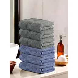 Kuber Industries Dark Blue & Grey 6 Pieces Cotton Highly Absorbent 225 GSM Face Towel-picture-38