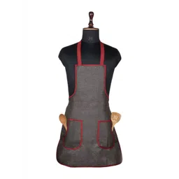 Kuber Industries Dark-Brown & Red  Kitchen Apron-picture-41