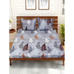 Kuber Industries Ethnic Motifs Print 210 TC King Fitted Bedsheet With 2 Pillow Covers-picture-23