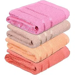Kuber industries Face Towel | Towels for Facewash | Towels for Gym | Facewash for Travel | Towels for Daily use | Workout Hand Towel | Lining Design | 14x21 Inch | Pack of 4 | Multi-picture-47