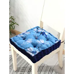 Kuber Industries Floral Printed Square Microfiber Cotton Chair Pad-picture-38