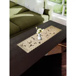 Kuber Industries Gold Toned Floral Table Runners-picture-24