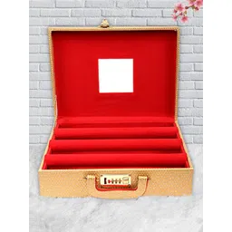 Kuber Industries Gold-Toned Self Design Wooden Bangle Storage Box With Lock System-image-48