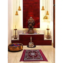 Kuber Industries Gold Toned Velvet Prayer Mat-picture-15