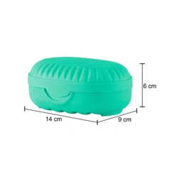 Kuber Industries Green 2 piece Solid Plastic Soap Dish image 3