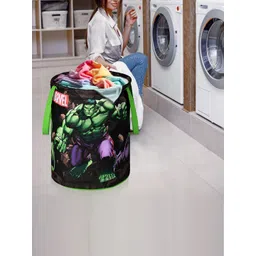 Kuber Industries Green 2 Pieces Marvel Hulk Printed Foldable Laundry Bag 45L-picture-44