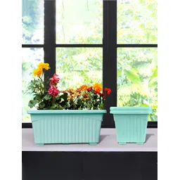 Kuber Industries Green 3 Pieces  Marble Jupitar Planters-picture-40