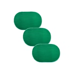 Kuber Industries Green 3 Pieces Striped Anti-Skid Oval Shaped Doormats-picture-16
