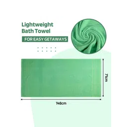 Kuber Industries Green 3 Pieces Striped Cotton 150 GSM Bath Towel image 2