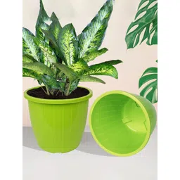 Kuber Industries Green 4 Pcs Non-Hanging Artificial Flower Pots-image-48