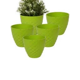 Kuber Industries Green 5 Pcs Diamond Pattern Flower Pot-picture-17