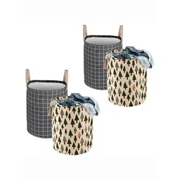 Kuber Industries Green & Grey 6 Pieces Printed Cotton Laundry Bags 60 l-picture-38