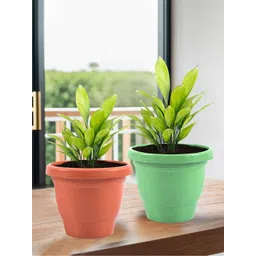 Kuber Industries Green & Orange-Colored 2 Pieces Versatile & Sturdy Flower Planters-picture-26