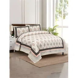 Kuber Industries Green & White 160 TC Cotton King Bedsheet with 2 Pillow Covers-picture-37