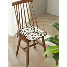 Kuber Industries Green & White 2 Pieces Printed Cotton Chair Pads-picture-34