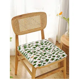 Kuber Industries Green & White 6 Pieces Printed Cotton Comfort Chair Pads-picture-33