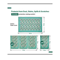 Kuber Industries Green & White Printed Velvet Sofa Cover image 4