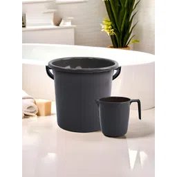 Kuber Industries Grey 2 Pieces Matte Bath Accessories Set-picture-18