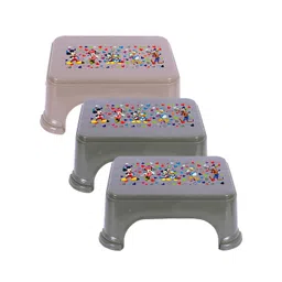 Kuber Industries Grey 3 Pcs Printed Bathroom Step Stools-picture-30