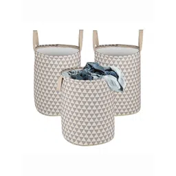 Kuber Industries Grey 3 Pieces Printed Cotton Laundry Bag 60 l image 2