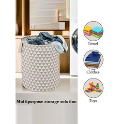 Kuber Industries Grey 3 Pieces Printed Cotton Laundry Bag 60 l image 5