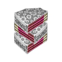 Kuber Industries Grey 3 Pieces Printed Fabric Multi-Utility Organisers-picture-41