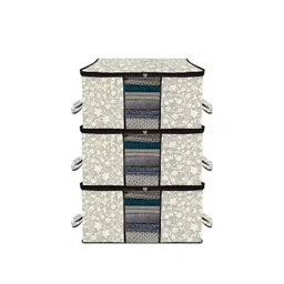 Kuber Industries Grey 3 Pieces Printed Underbed Bag Organisers-picture-38