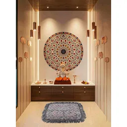 Kuber Industries Grey 3 Pieces Velvet Aasan Mats-picture-13