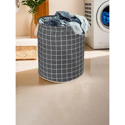 Kuber Industries Grey 4 Pieces Checked Foldable Laundry Bag 60 L-picture-20