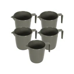 Kuber Industries Grey 5 piece Solid Plastic Bath Accessories Set-picture-30