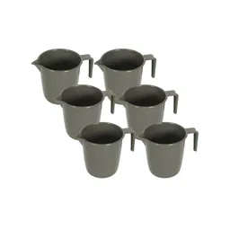 Kuber Industries Grey 6 piece Solid Plastic Bath Accessories Set-picture-20