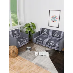 Kuber Industries Grey 6 Pieces Printed 3 Seater Cotton Sofa Covers-picture-32