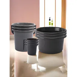 Kuber Industries Grey 9 Pieces Matte Bath Accessories Set-picture-40