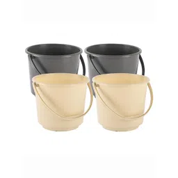 Kuber Industries Grey & Beige 4 Pieces Multi Purpose Small Buckets-5 L-image-25