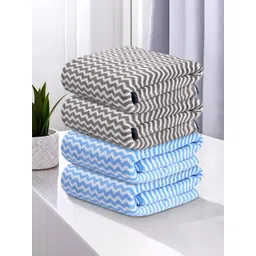 Kuber Industries Grey & Blue 4 Pcs Printed 280 GSM Ultra Absorbent Soft Hand Towels-picture-17