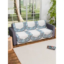 Kuber Industries Grey & Blue Set Of 2 Printed 3 Seater Velvet Sofa Covers-picture-27
