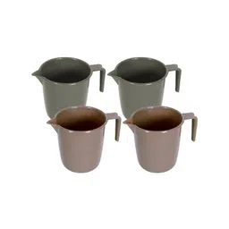 Kuber Industries Grey & Brown 4 piece Solid Plastic Bath Accessories Set-picture-22