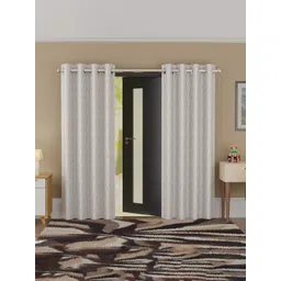 Kuber Industries Grey & Gold-Toned Set of 2 Door Curtain-picture-34