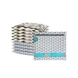 Kuber Industries Grey & Green 10 Pieces Printed Cotton Regular Saree Organisers-picture-28