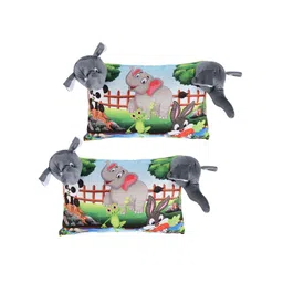 Kuber Industries Grey & Green 2 Pieces Cotton Filled Cotton Ultra Soft Baby Pillow-picture-35