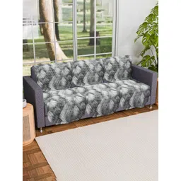Kuber Industries Grey & Off White 6 Pieces Printed Cotton 3 Seater Sofa Covers-picture-30