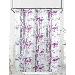 Kuber Industries Grey & Purple Printed Stain Resistant Shower Curtain-picture-15
