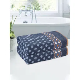 Kuber Industries Grey & White 2 Pieces Cotton Printed 150 GSM Bath Towel-picture-35