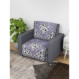 Kuber Industries Grey & White 2 Pieces Printed Cotton 1 Seater Sofa Covers-picture-13