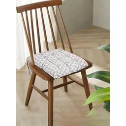 Kuber Industries Grey & White 3 Pieces Printed Cotton Chair Pads-picture-17