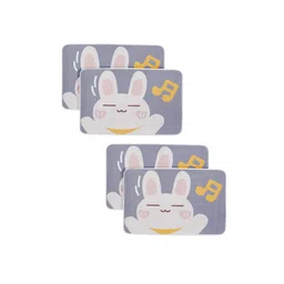 Kuber Industries Grey & White 4 Pieces 240 GSM Anti-Skid Bath Rugs-picture-21