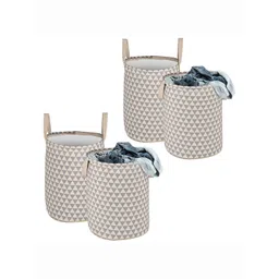 Kuber Industries Grey & White 4-Pieces Printed Cotton Laundry Bag-picture-17