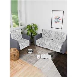 Kuber Industries Grey & White 6 Pieces Printed Cotton 3 Seater Sofa Covers-picture-25