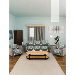 Kuber Industries Grey & White Printed Velvet Sofa Cover-picture-33