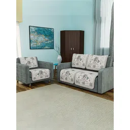 Kuber Industries Grey & White Solid Cotton Sofa Cover-picture-10